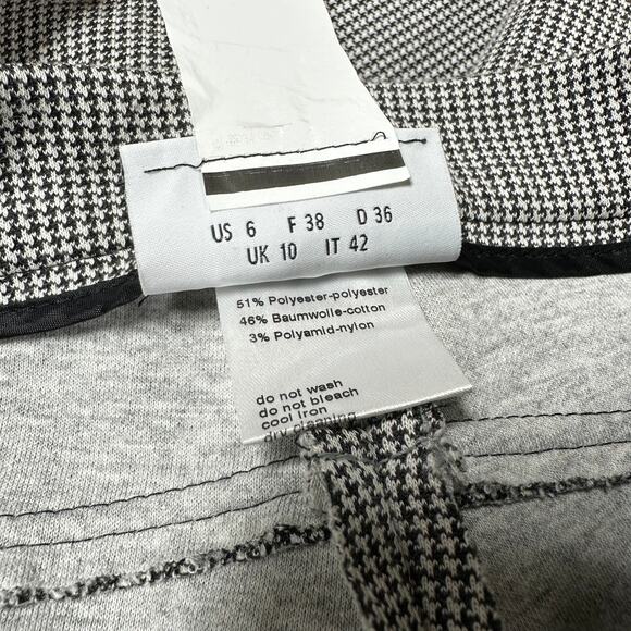 Akris Punto NWT Franca Houndstooth Cropped Trousers Black Cream Pants Size 6 - Picture 6 of 11